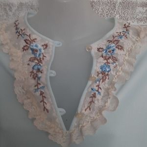 Vintage Gilrad Sheer Gown W/ Lace Embroidery sz S Modest Romantic